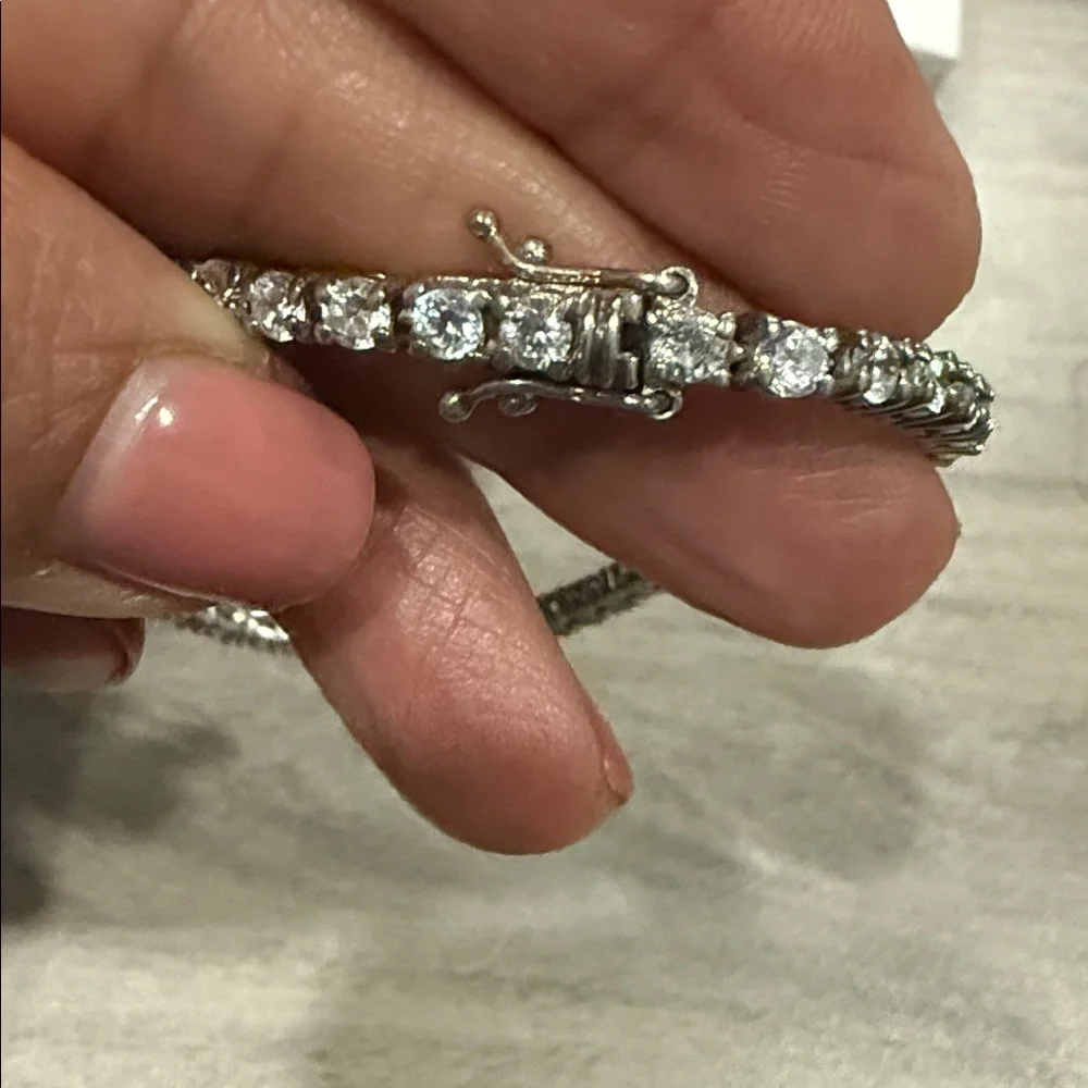 Dazzling Silver Tennis Bracelet - Picture 2 of 5
